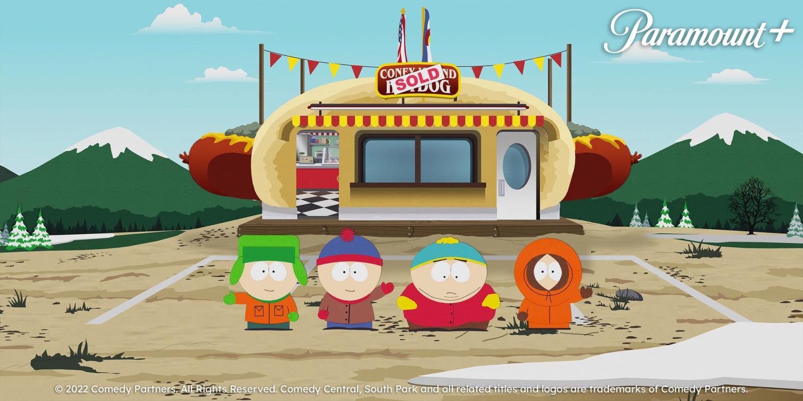 South Park: The Streaming Wars, med Paramount+-logo og legal line