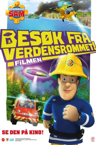 Plakat for 'Brannmann Sam- Besøk fra verdensrommet'