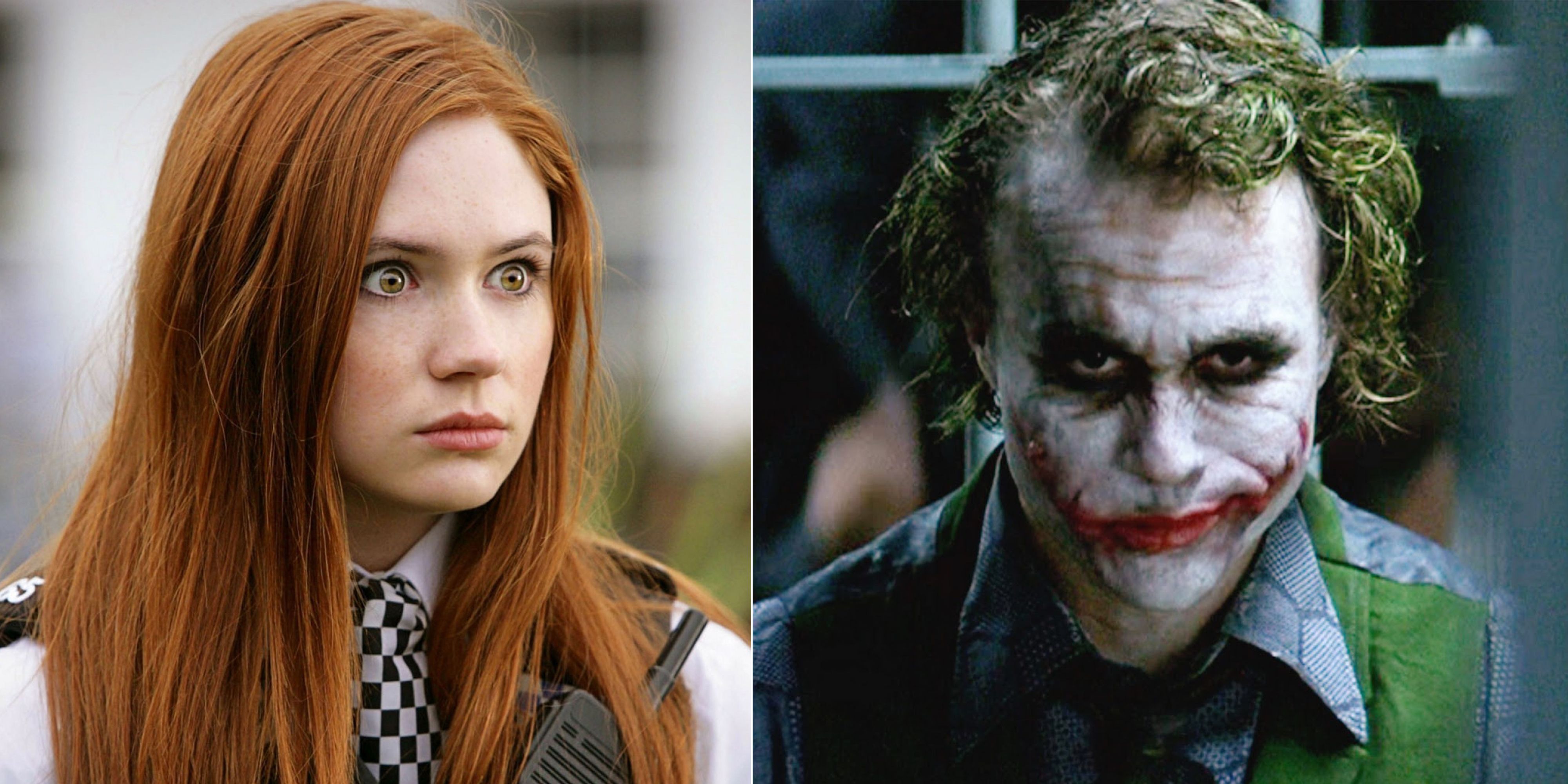 Karen Gillan og Heath Ledger som the joker