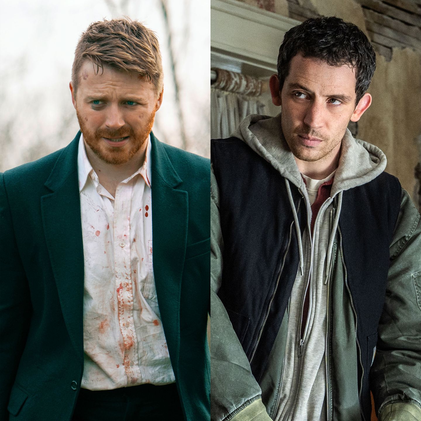 Bildemontasje: Callum Turner i Masters of the Air, Jack Lowden i Slow Horses, Josh O'Connor i Disclosure Day og Daniel Craig i No Time To Die