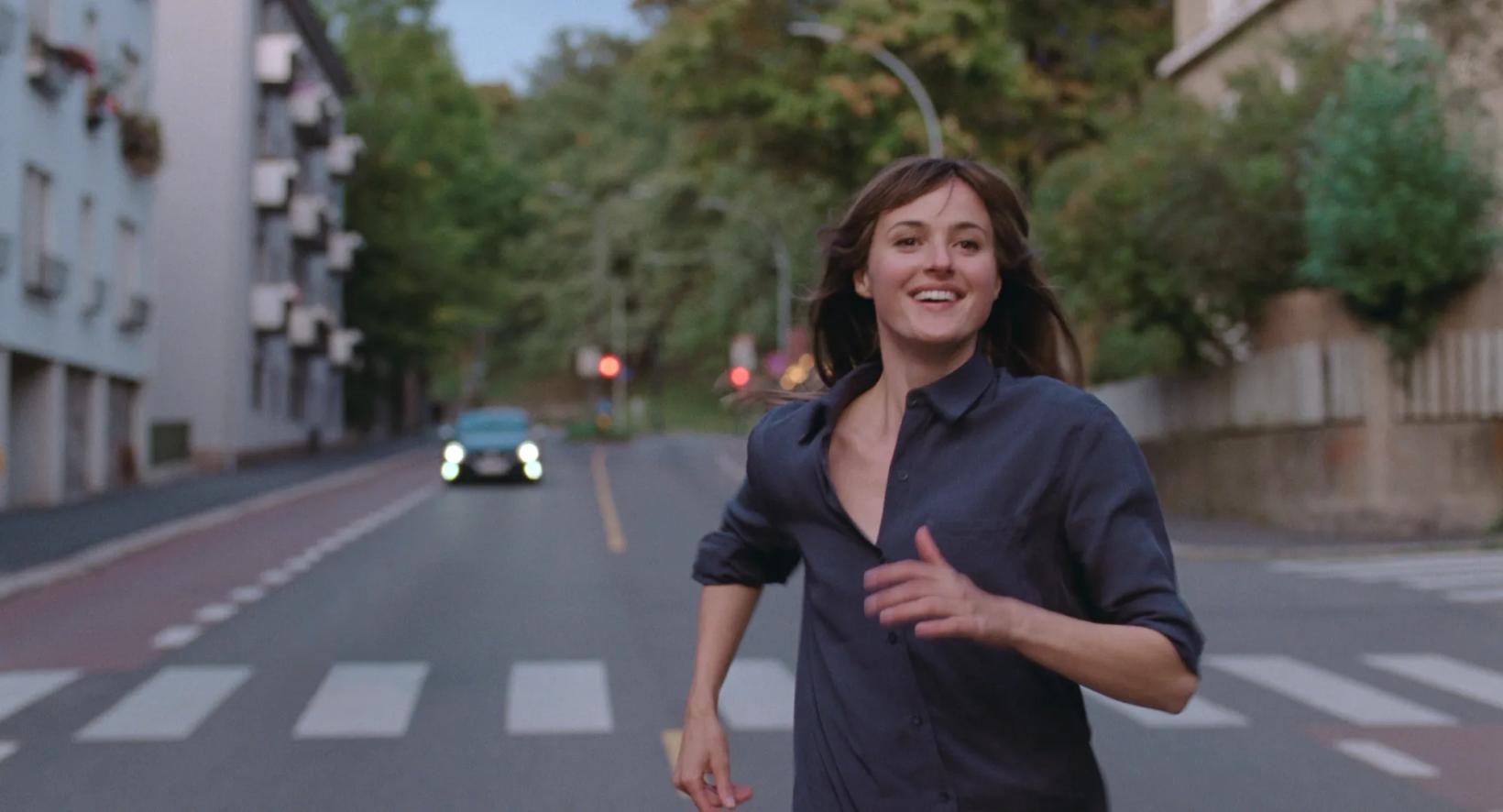a person crossing the street