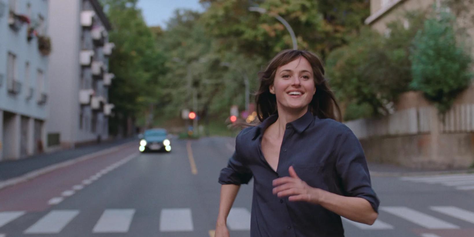 a person crossing the street