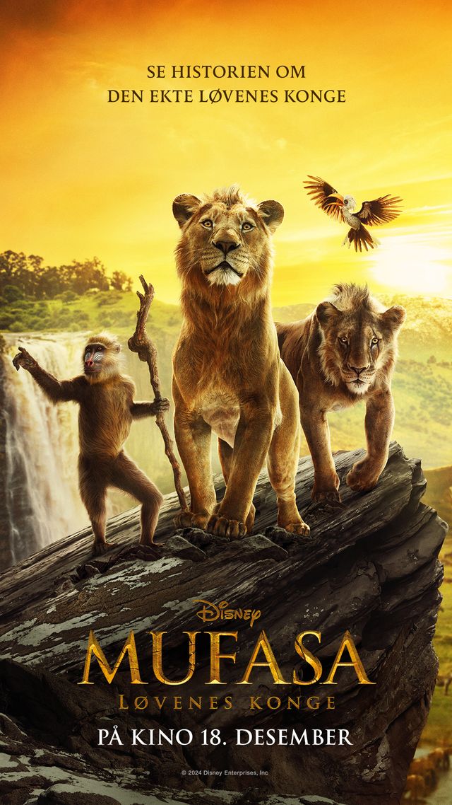 Plakat for 'Mufasa: Løvenes konge'