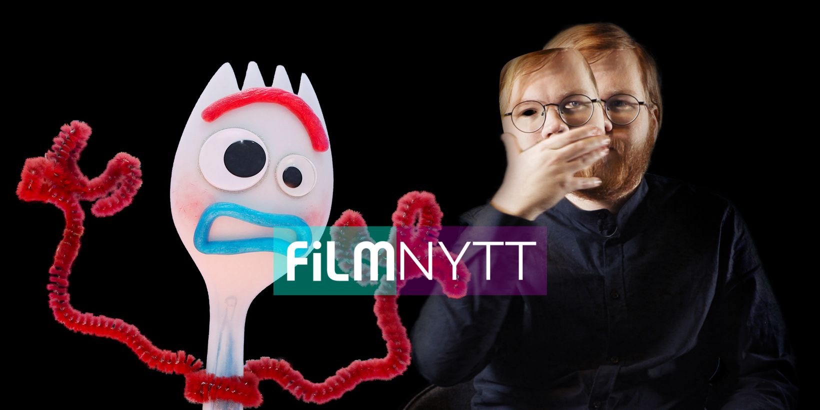 Forky fra Toy Story 4, og Erlend i Us-stil