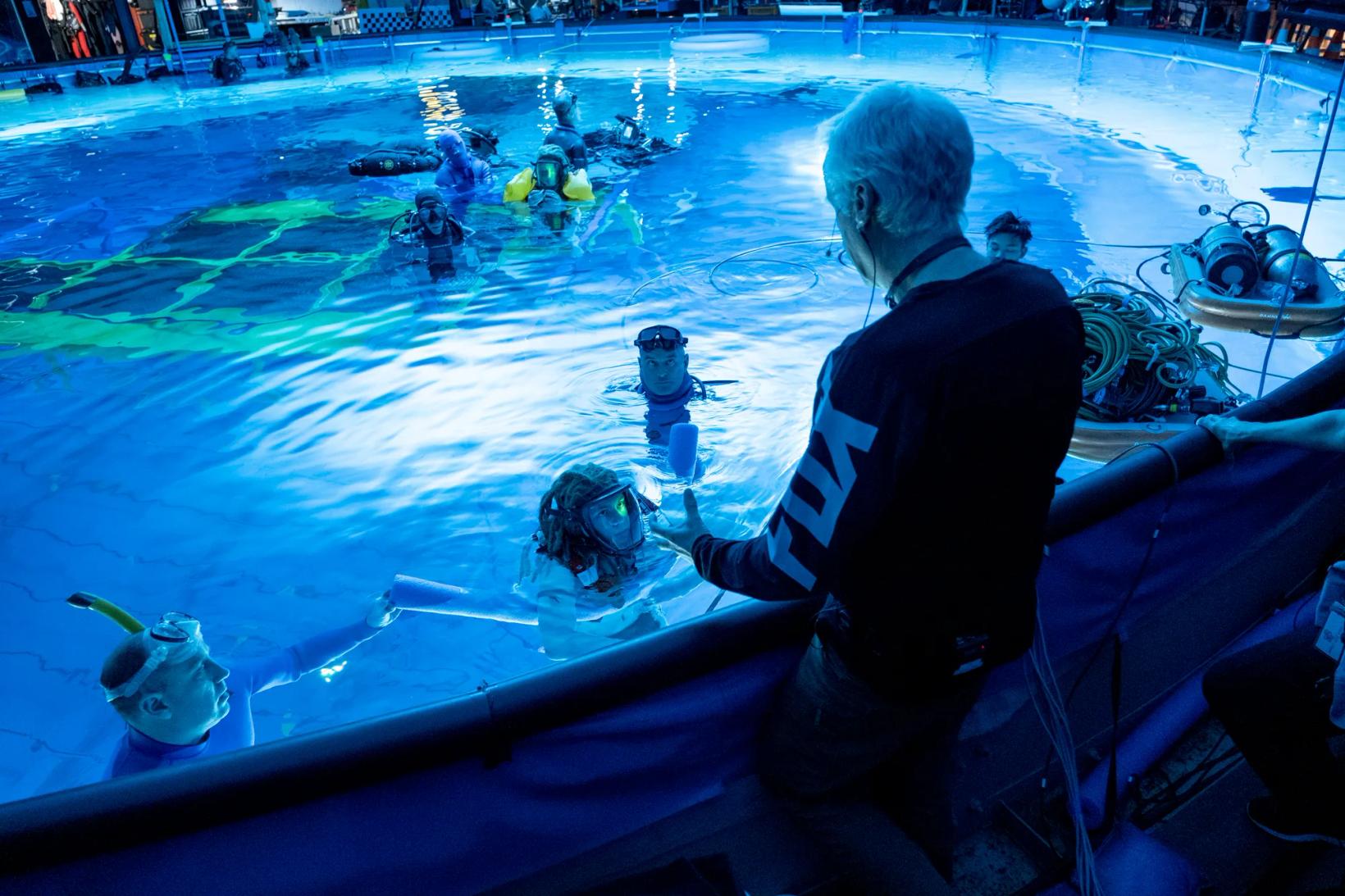 a person sitting in a pool