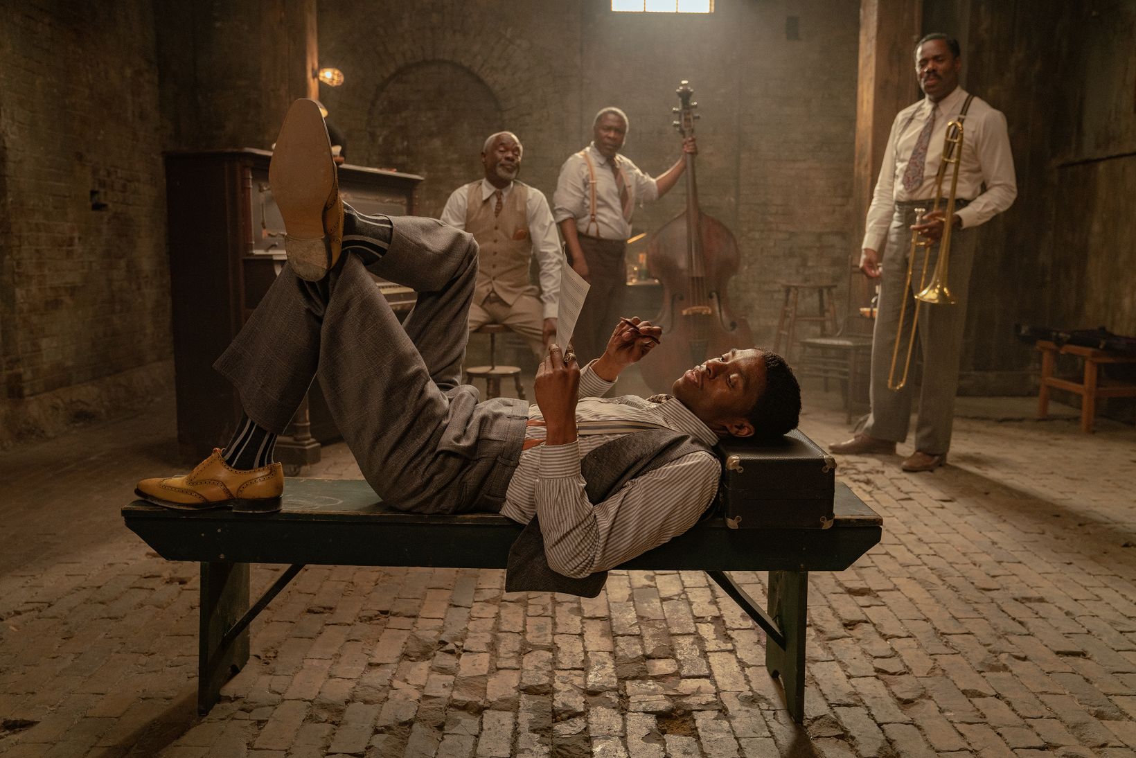 Chadwick Bosemans, Glynn Turman, Michael Potts og Colman Domingo i Ma Raineys Black Bottom