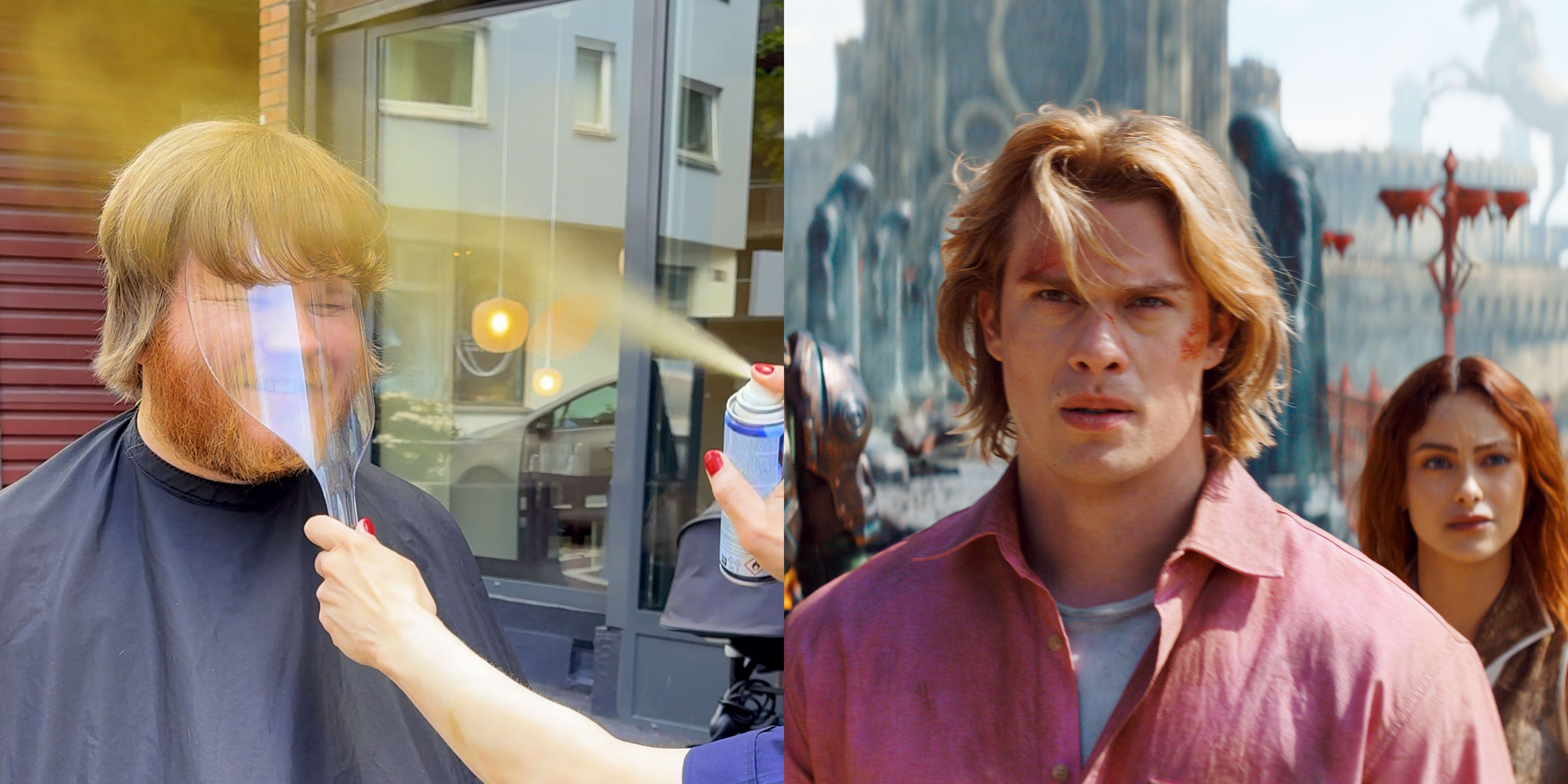 Bildemontasje: Erlend fra Filmweb får He-Man-sveisen/Nicholas Galitzine i Masters of the Universe