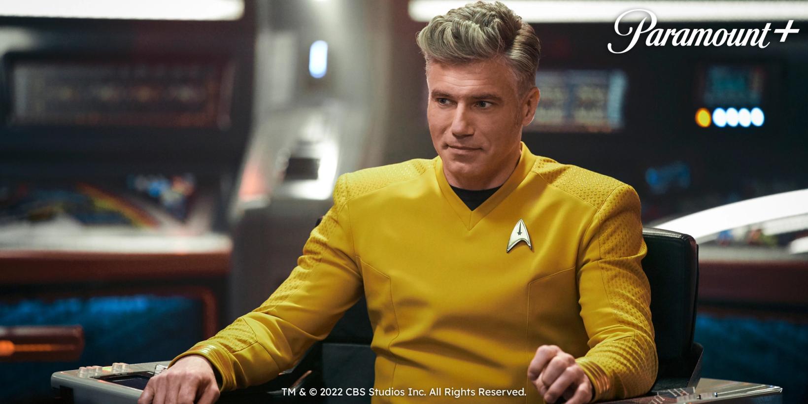 Star Trek: Strange New Worlds med Paramount+-logo og legal lines