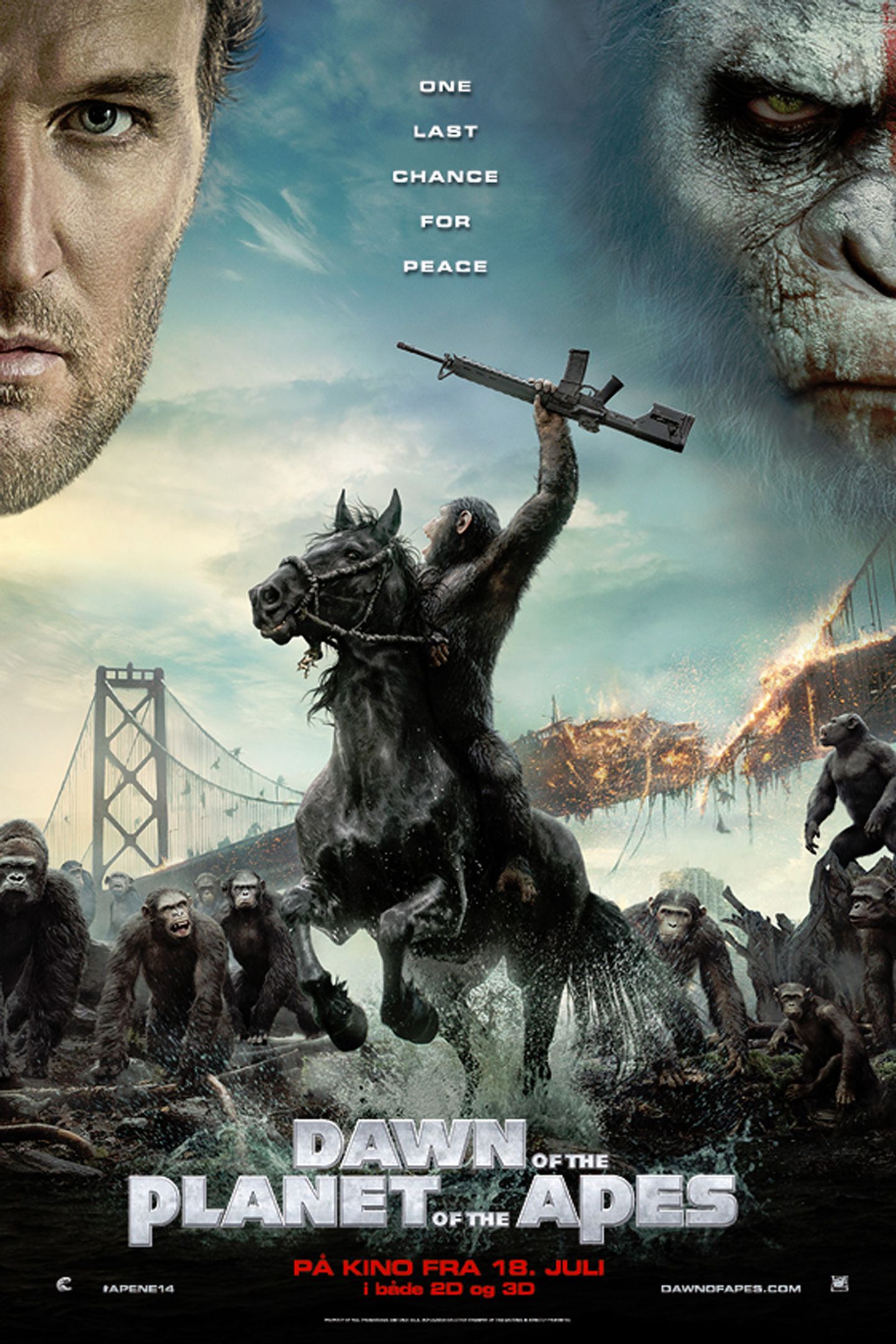Plakat for 'Dawn of the Planet of the Apes (3D)'
