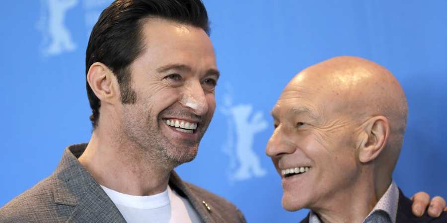Hugh Jackman og Patrick Stewart i 2017