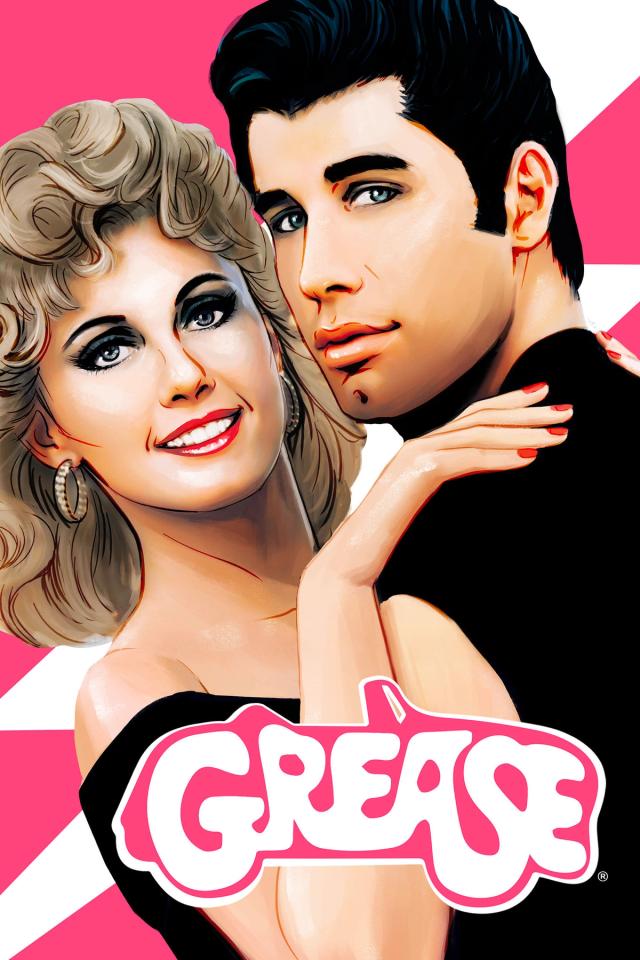 Olivia Newton John og John Travolta i Grease