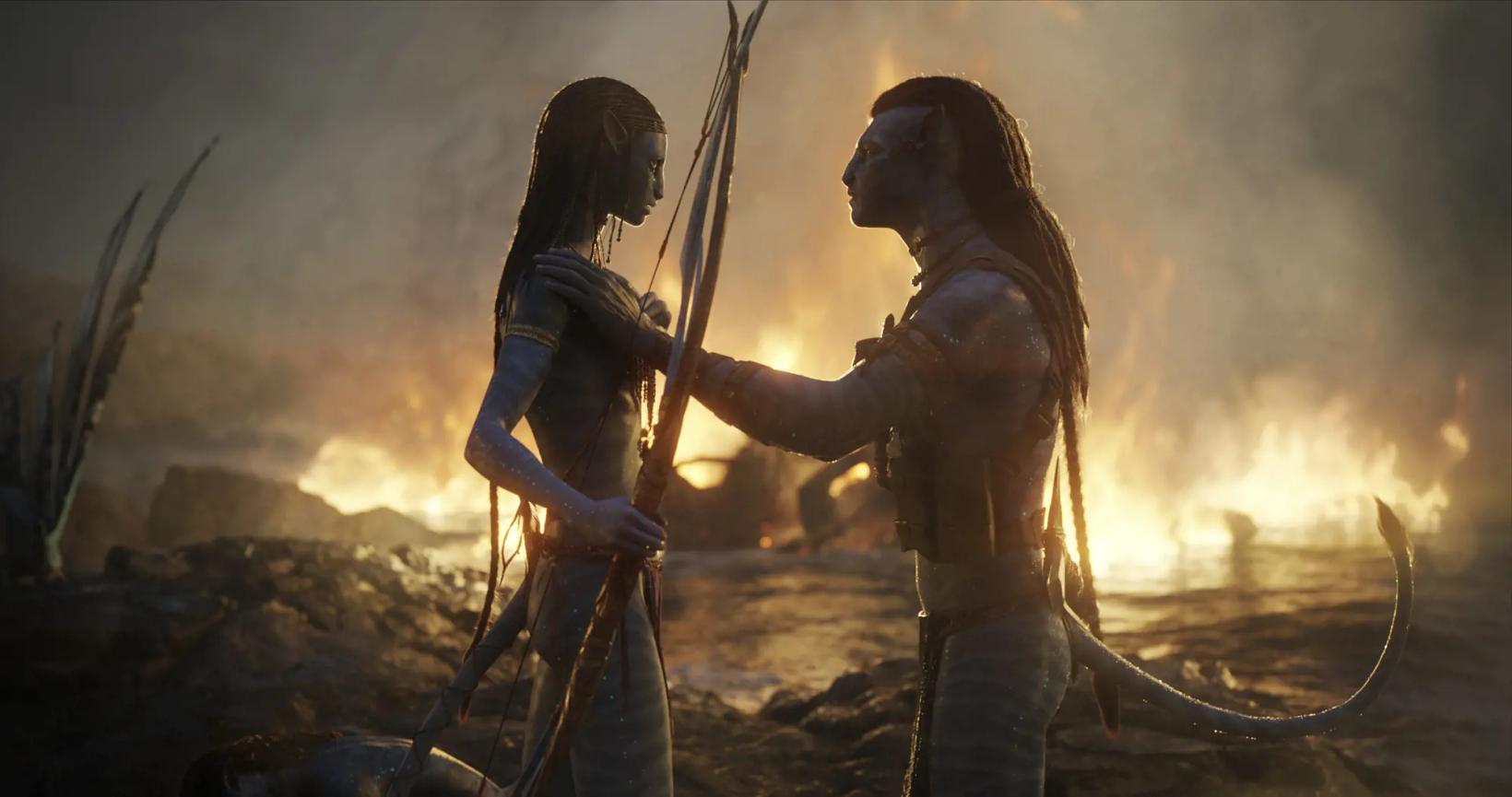 a man and woman holding swords