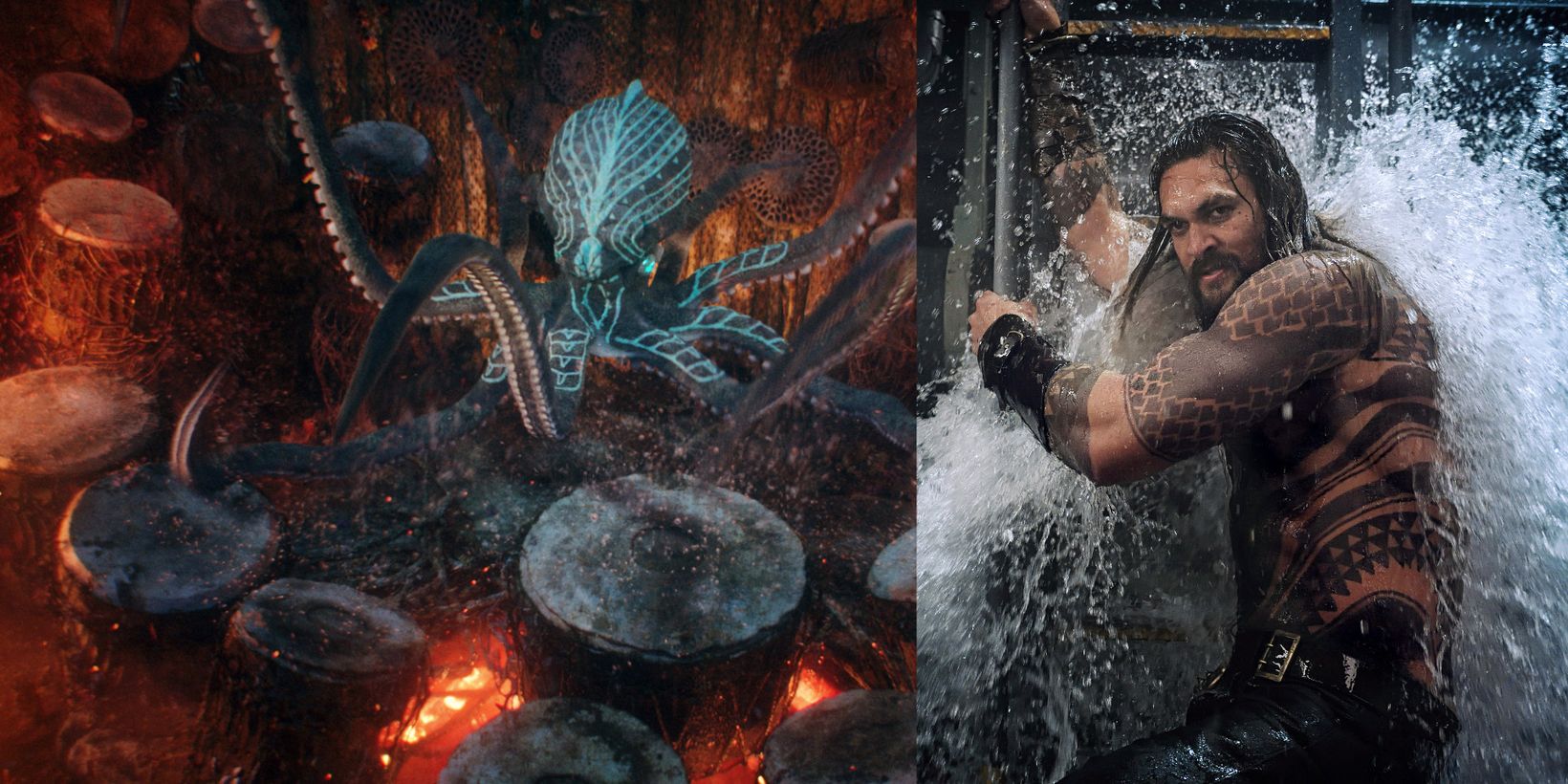 Jason Momoa og tromme-blekkspruten i Aquaman