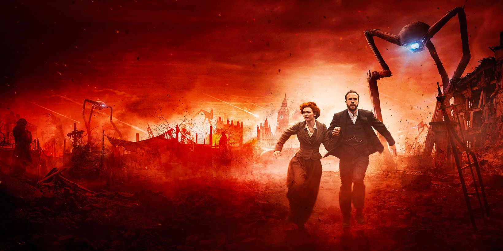 Eleanor Tomlinson og Rafe Spall i War of the Worlds (2019)