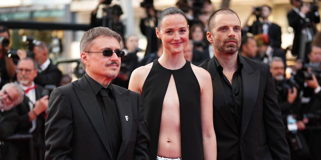 Cristian Mungiu, from left, Renate Reinsve, and Sebastian Stan