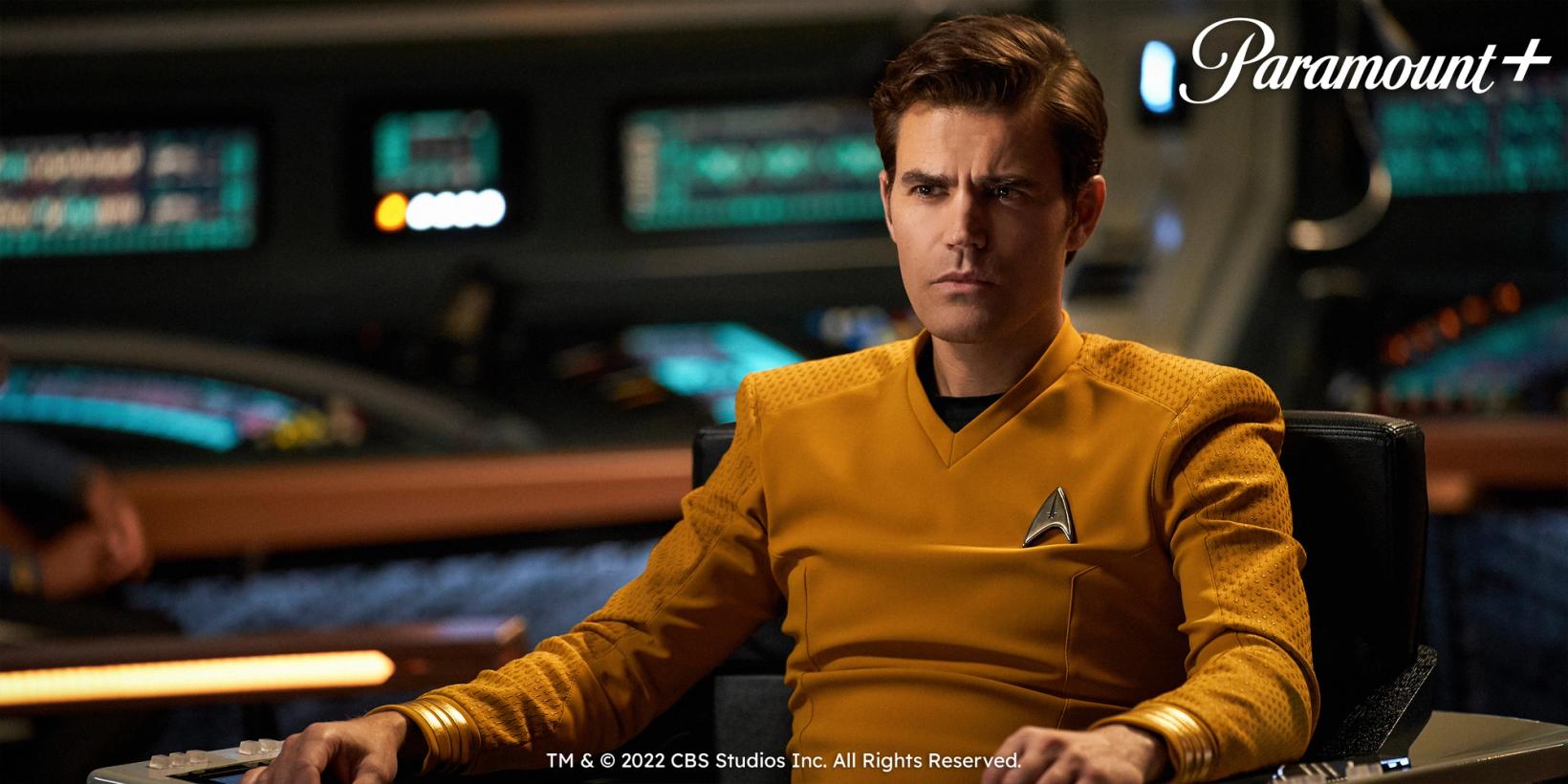 Star Trek: Strange New Worlds med Paramount+-logo og legal lines