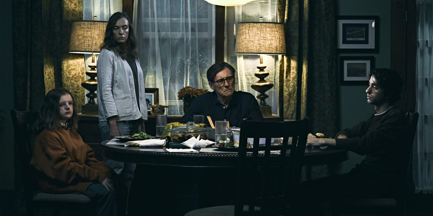 Milly Shapiro, Toni Collette, Gabriel Byrne og Alex Wolff i Hereditary