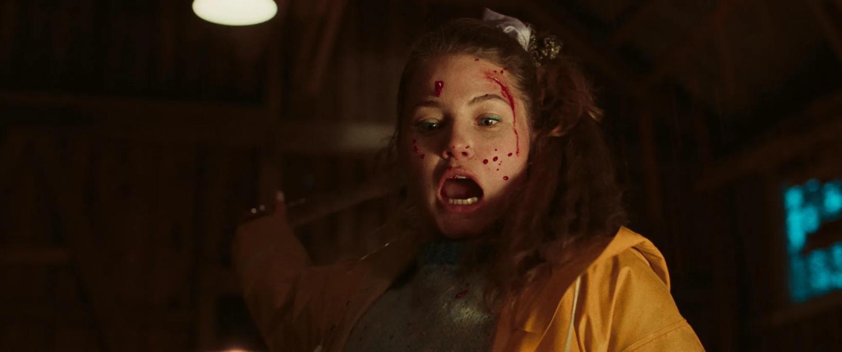 a person with red paint on the face