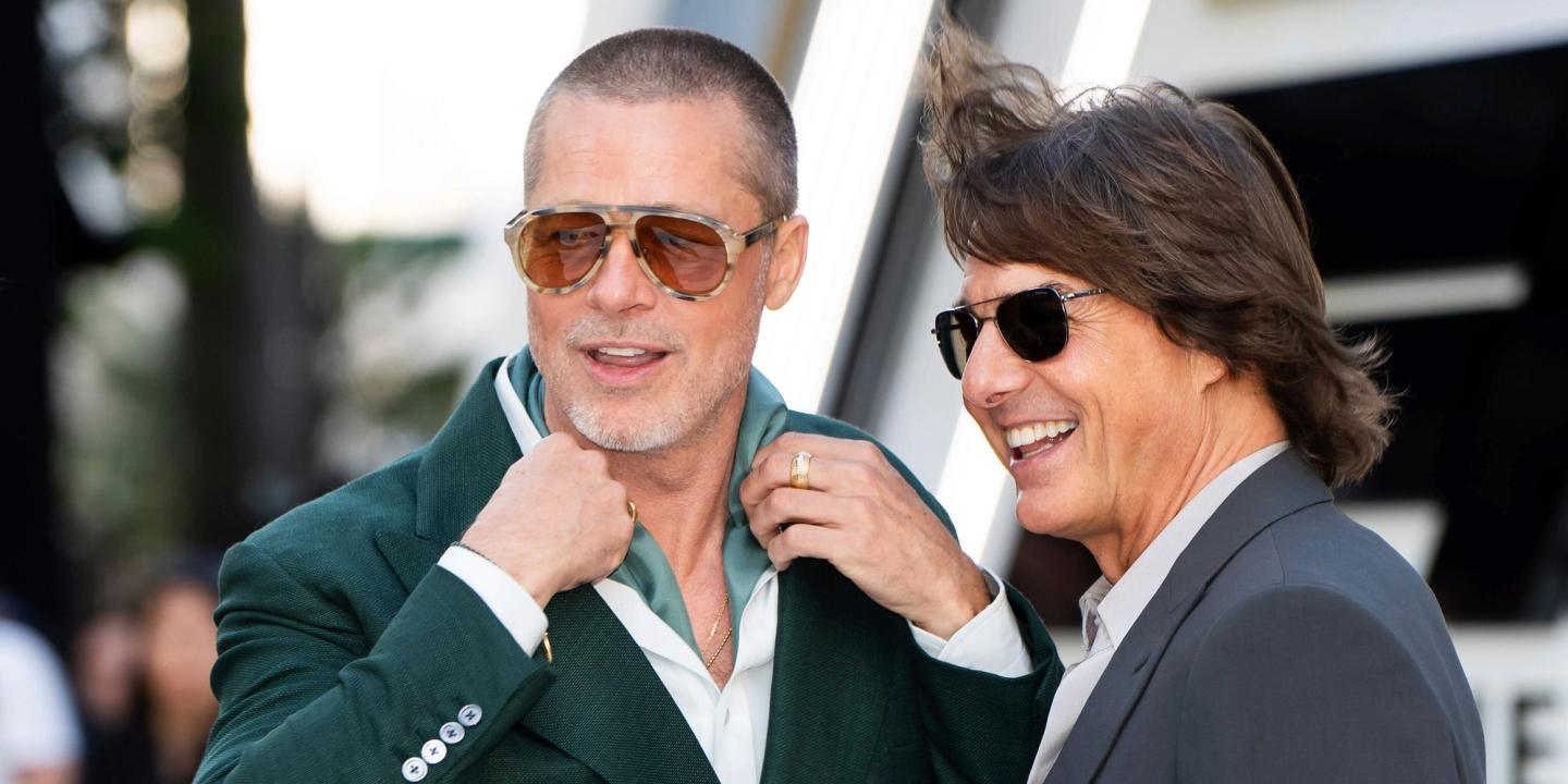 Brad Pitt og Tom Cruise på premieren til F1