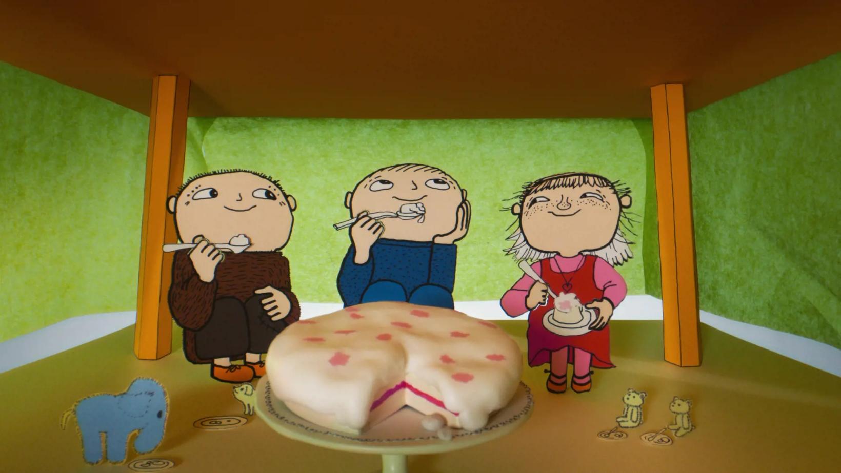 a cake with a cartoon character on it