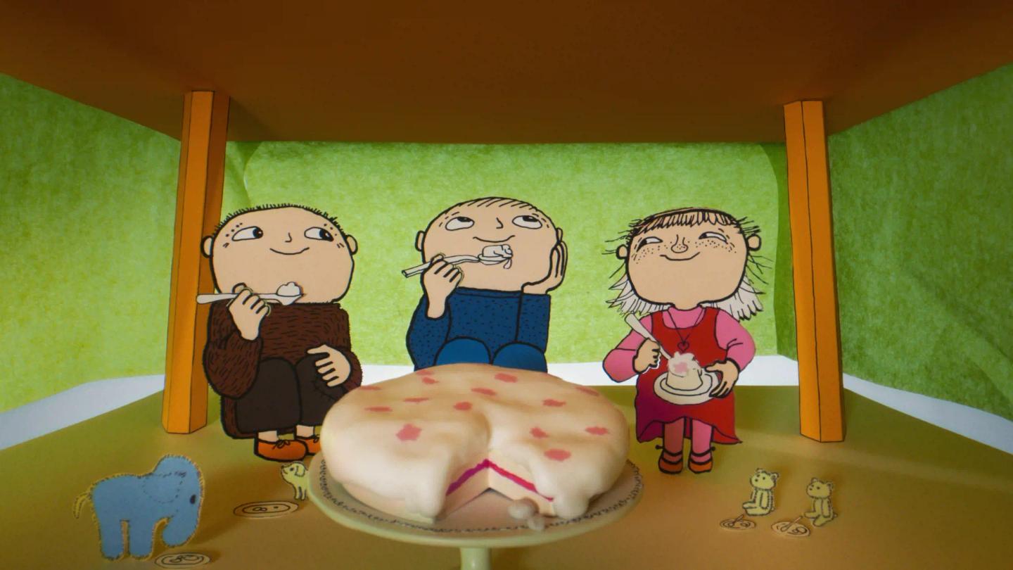 a cake with a cartoon character on it