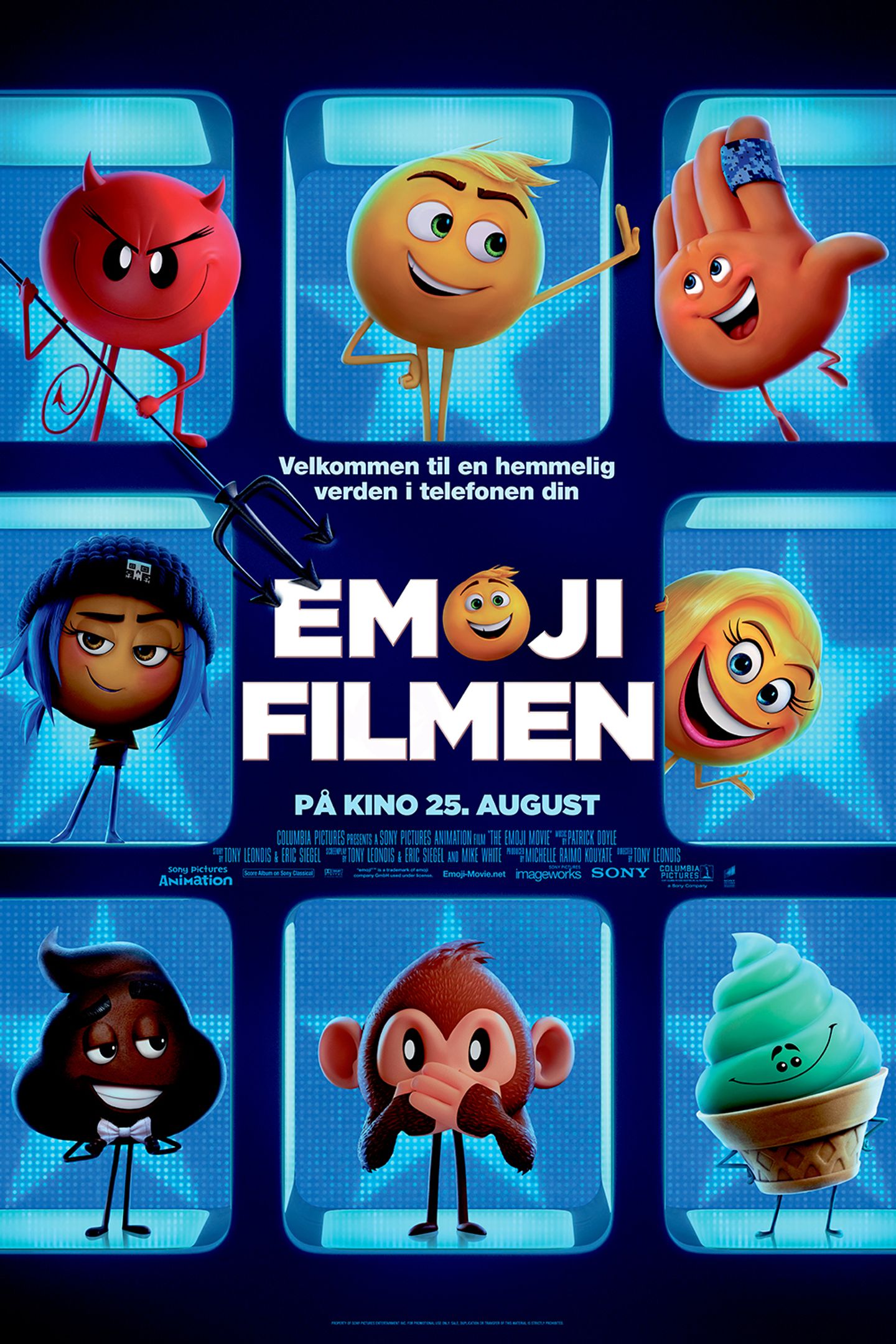 Plakat for 'Emojifilmen (3D, norsk tale)'