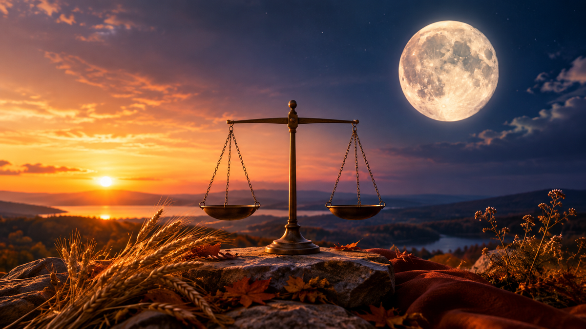 Harvest Moon rising during the Fall Equinox in September 2026