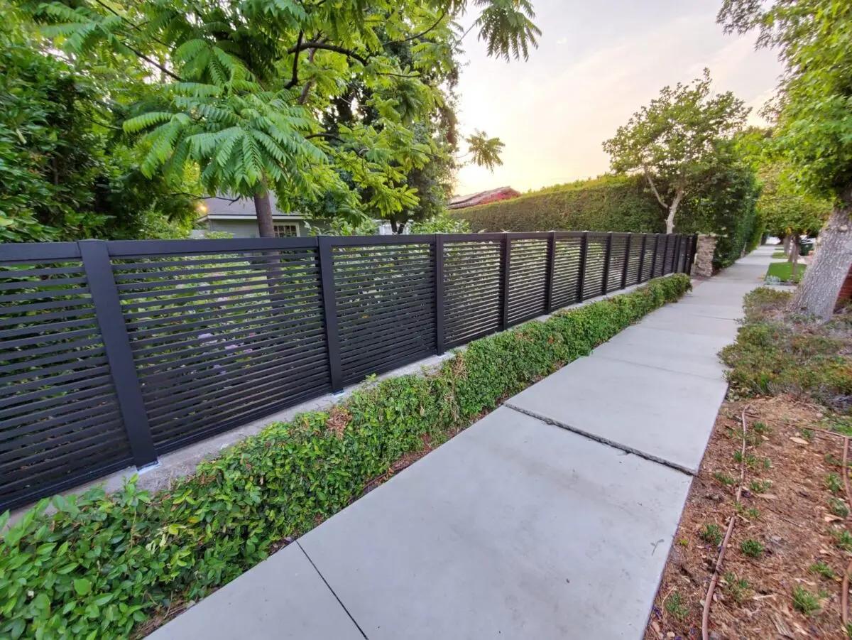 Horizontal-Slat Aluminum Fences and Gates in Orange County
