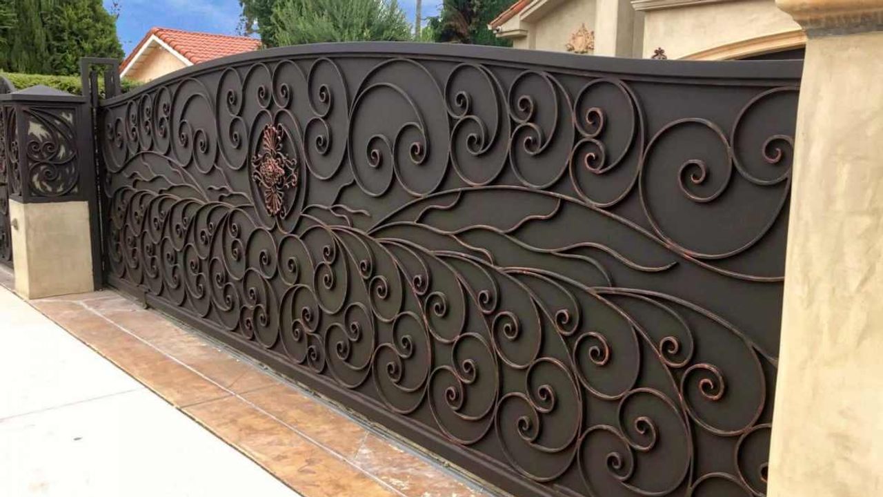 Beautiful Iron Entry and Exit Gates, With Fencing