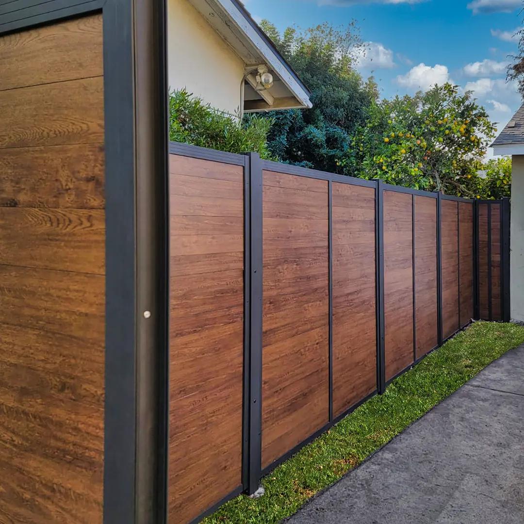 Wood-Look Aluminum Fence Replacement in San Diego County