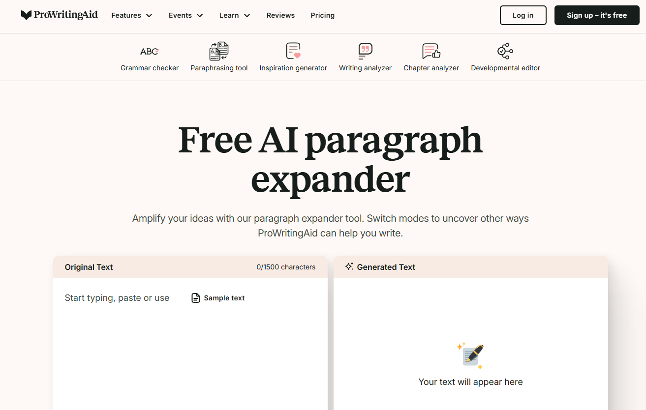 ProWritingAid AI Essay Extender