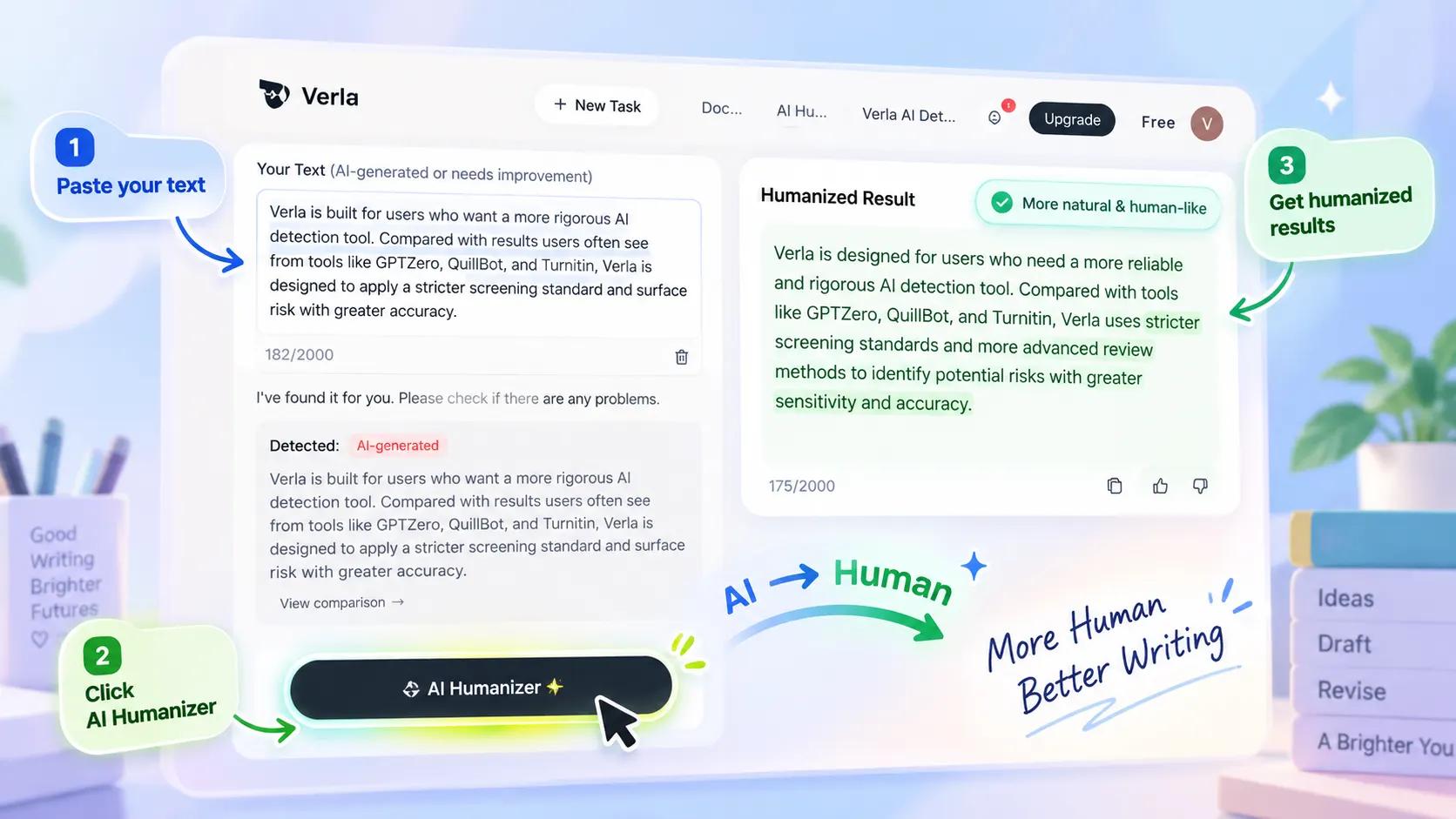 Humanize Flagged Passages by Verla