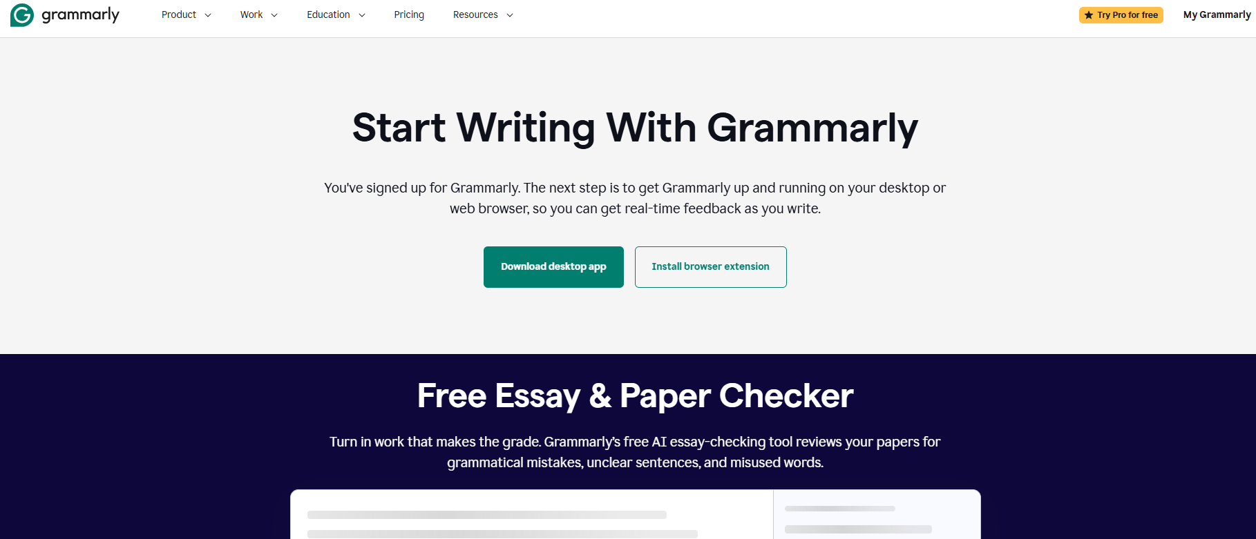 Grammarly AI College Essay