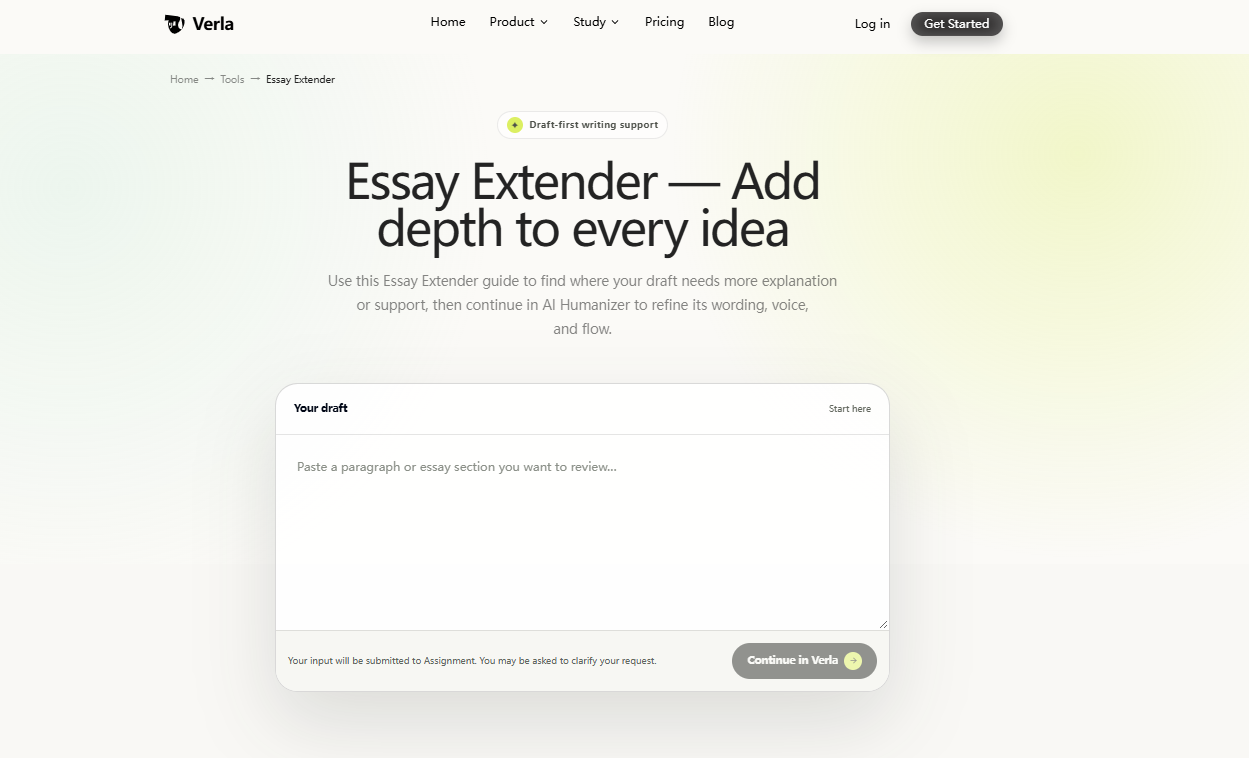 Verla AI Essay Extender