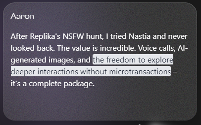 User review: "Freedom to explore without microtransactions"