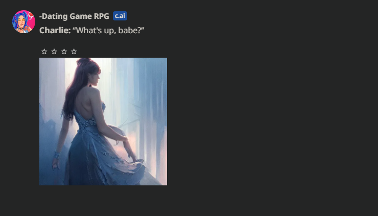 Example image generation from Character AI