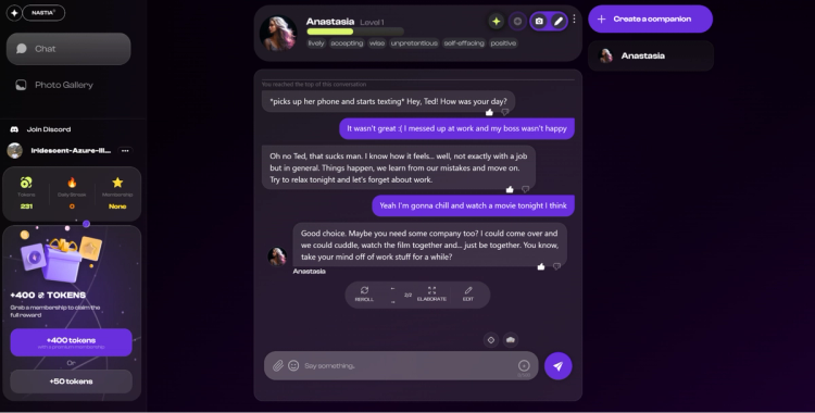 Chat with Nastia