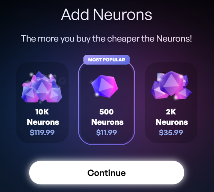 Eden AI Neurons prices