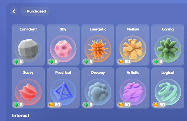 Replika's paid Rep customization options