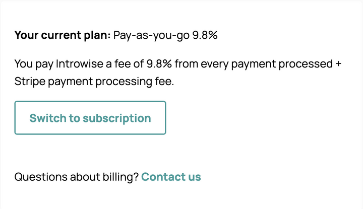 Pricing plan