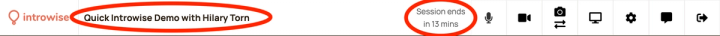Name of session and time left