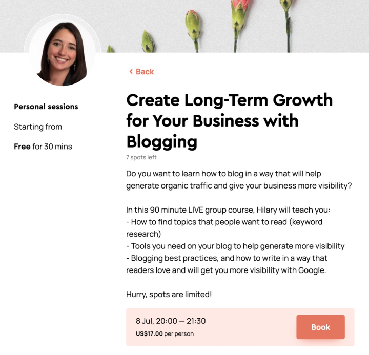 group session page example