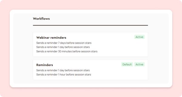 Workflows for multiple services with multiple reminders
