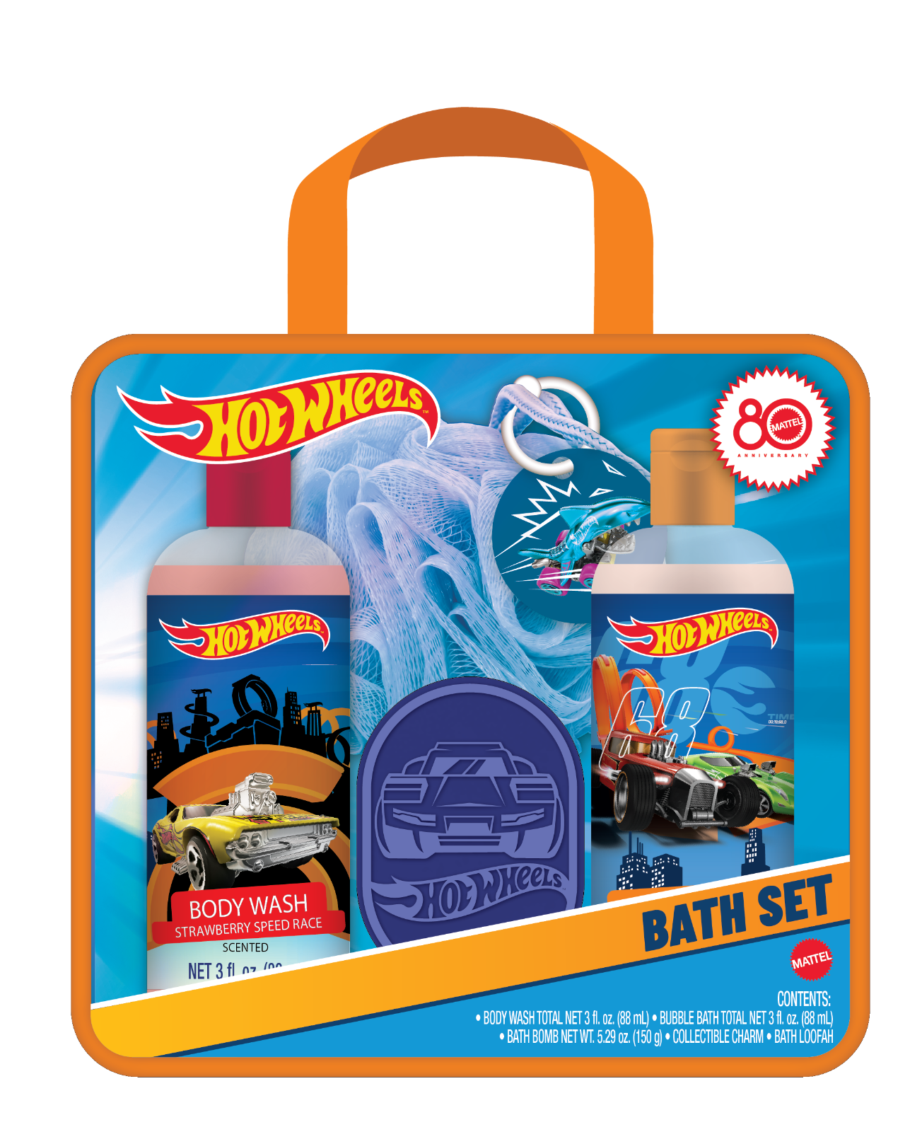Hot Wheels licensed bath and beauty packaging