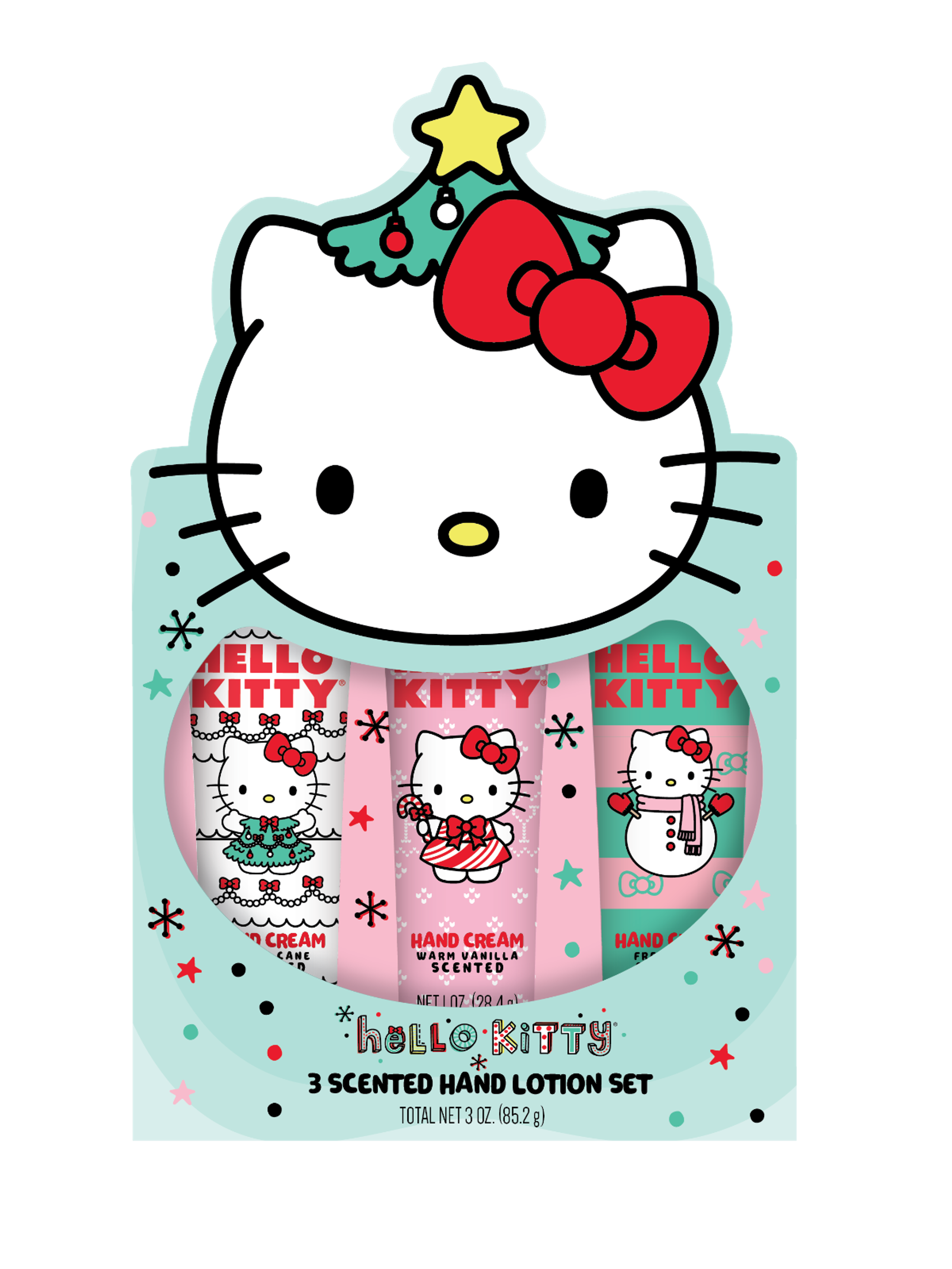Hello Kitty licensed bath and beauty packaging
