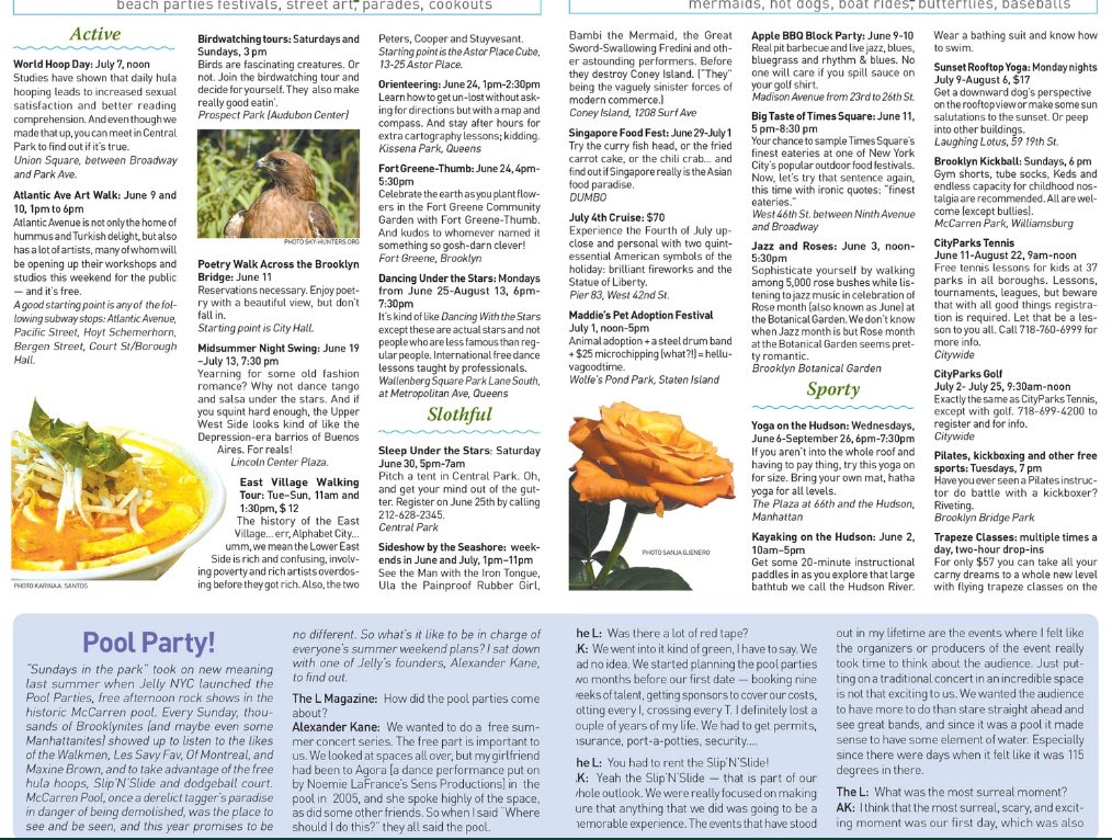 Summer issue editorial layout