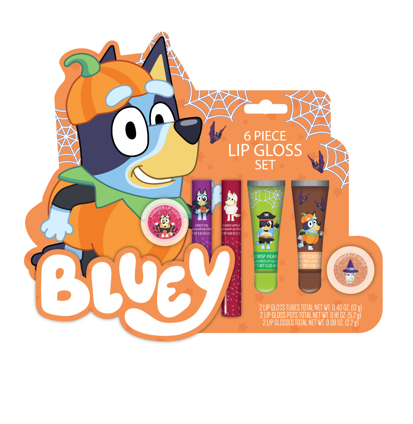 Bluey lip set licensed bath and beauty packaging
