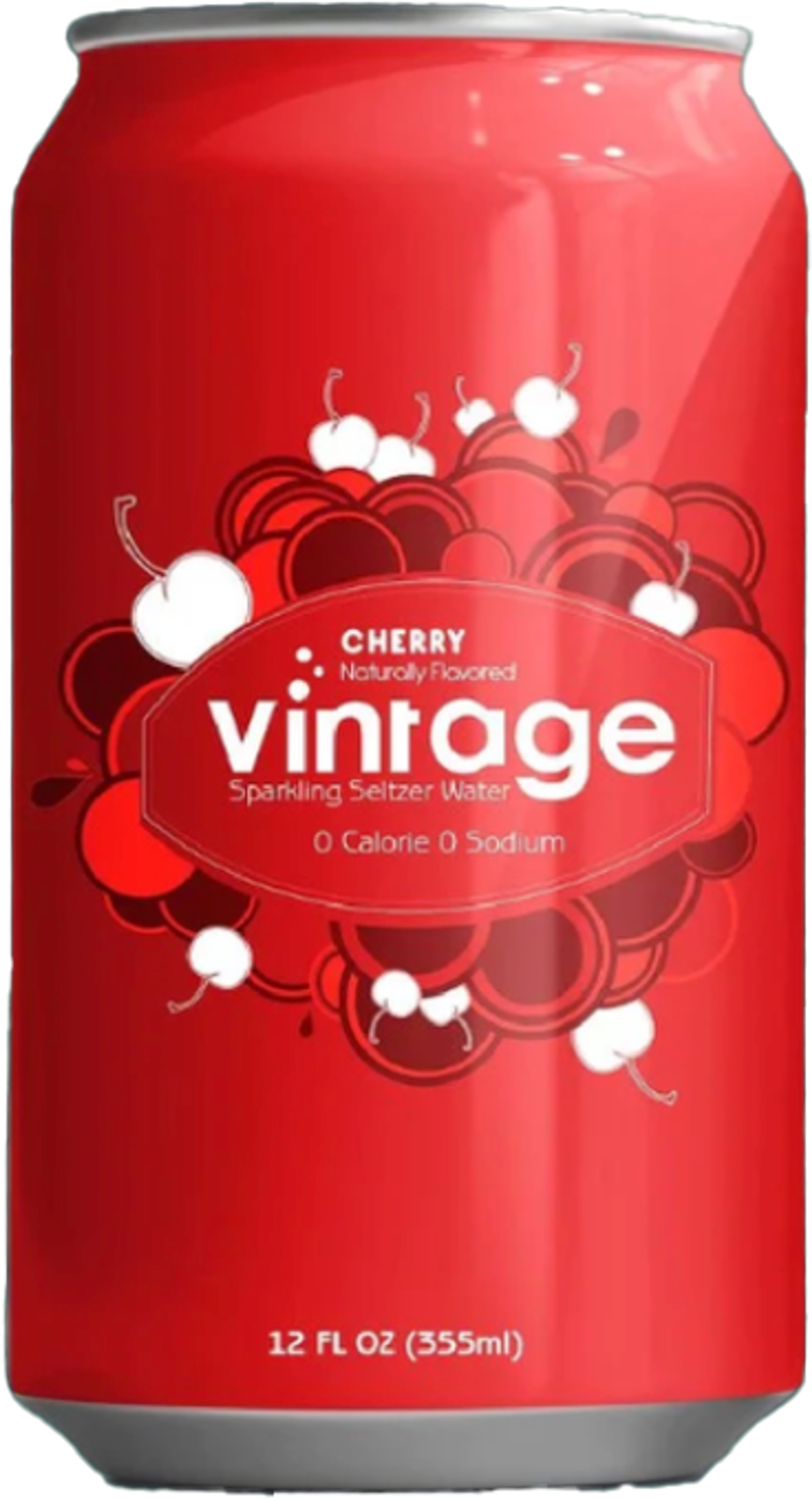 Vintage Seltzer cherry can design