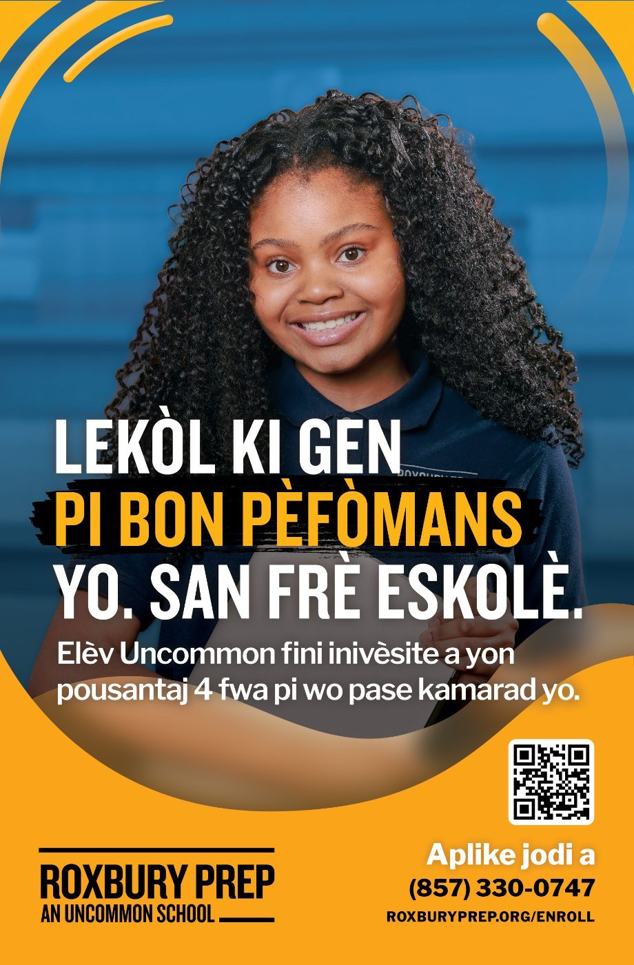 Uncommon Schools Boston enrollment poster
