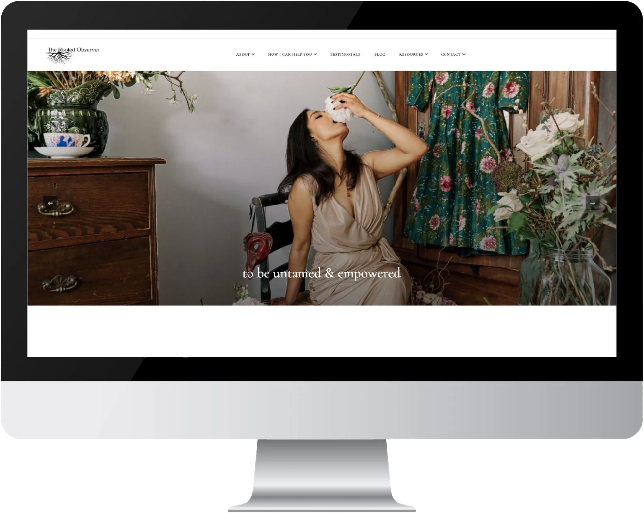 The Rooted Observer website mockup